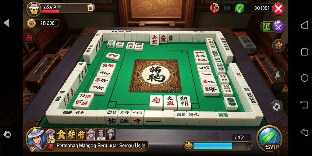 Screenshot 6SVIP menampilkan aksi seru permainan Mahjong.