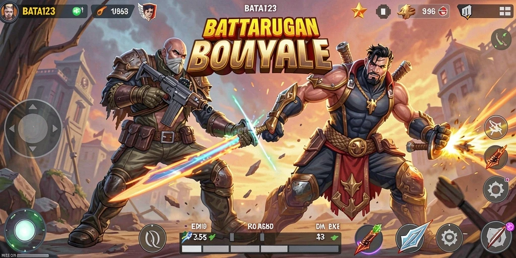 Gameplay mendebarkan BATA123 dalam pertarungan Battle Royale.