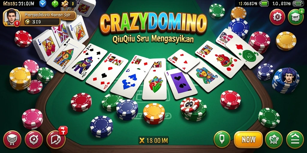 Tampilan gameplay seru dari CRAZYDOMINO QiuQiu.