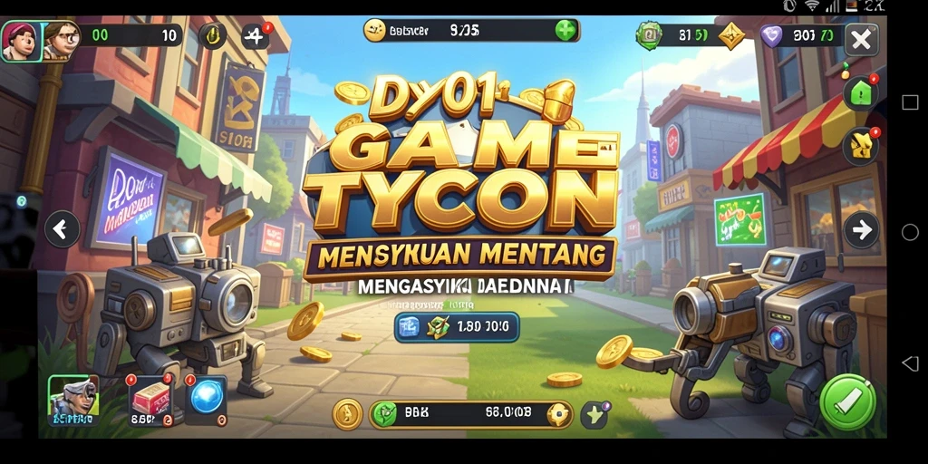 Screenshot gameplay DY01 menampilkan aksi seru dalam mengelola bisnis Tycoon.