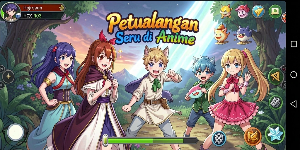 Tampilan gameplay H03 yang penuh aksi dan karakter anime.