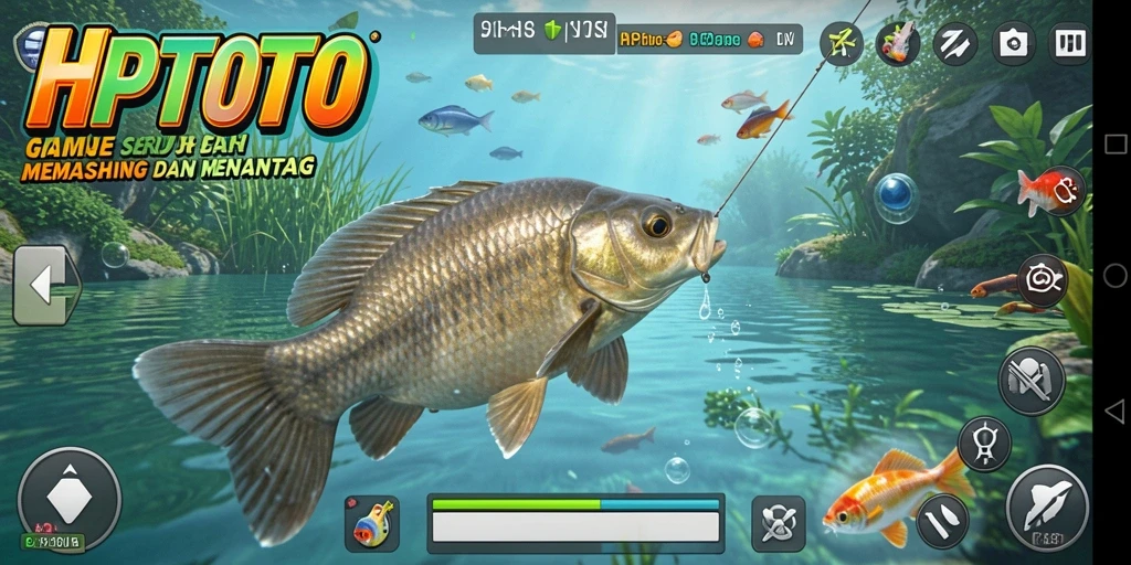 Gameplay HPTOTO yang menampilkan aksi memancing yang seru.