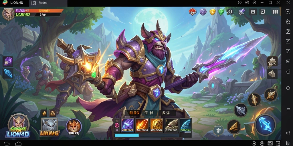Screenshot gameplay LION4D menampilkan pertarungan epik dalam dunia ARPG.