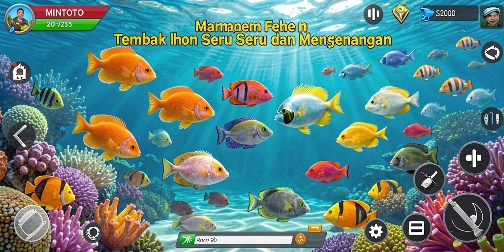 Tampilan gameplay Tembak Ikan MINTOTO yang seru dan menantang.