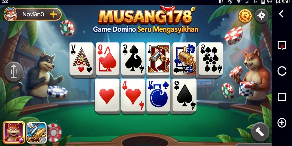 Tampilan menarik dari gameplay domino yang seru
