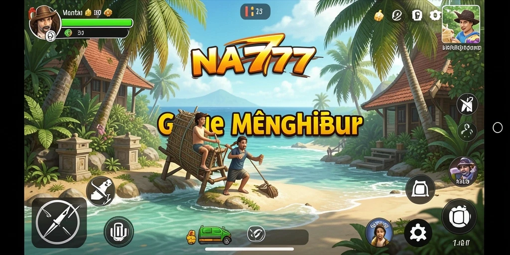 Tampilan gameplay NA777 yang ceria dan interaktif.