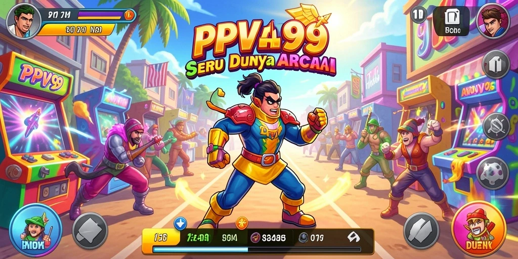Tampilan menarik dari gameplay PPV99 dalam suasana arcade yang penuh warna.