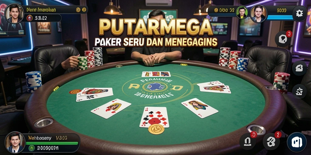Tampilan seru gameplay Poker dalam PUTARMEGA.