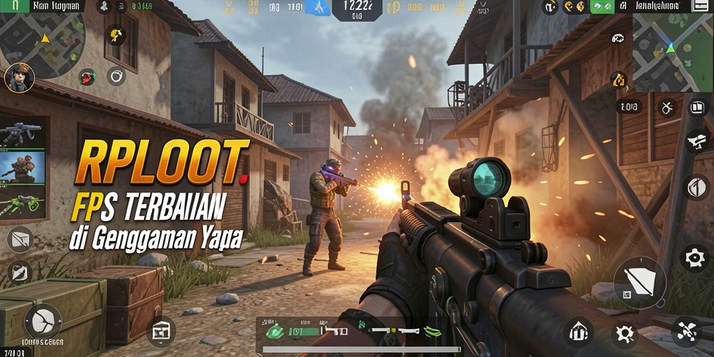 Screenshot RPLOOT menampilkan aksi intens dalam pertarungan FPS.