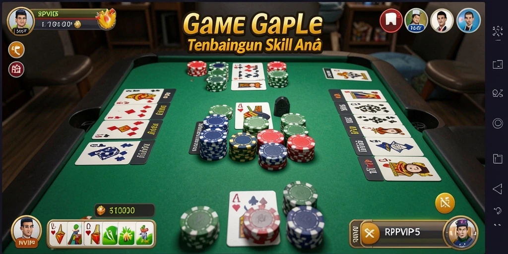 Tampilan seru gameplay Gaple di RPVIP5 yang memikat.