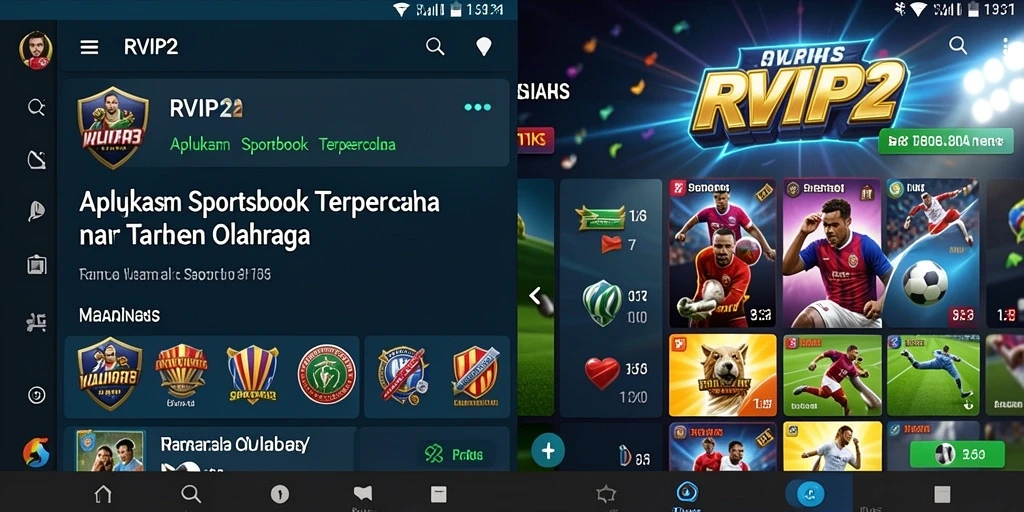 Tampilan antarmuka pengguna RVIP2 dalam taruhan olahraga.