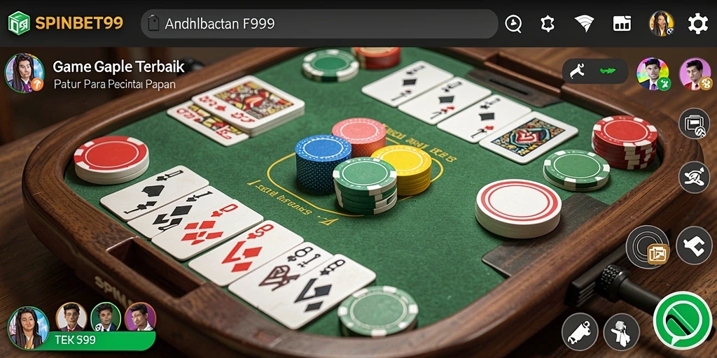 Screenshot utama SPINBET99 menunjukkan gameplay yang seru dalam permainan Gaple.
