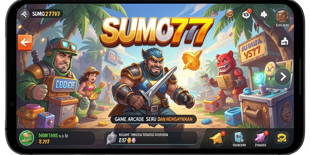 Screenshot utama SUMO777 menampilkan gameplay interaktif Arcade yang seru.