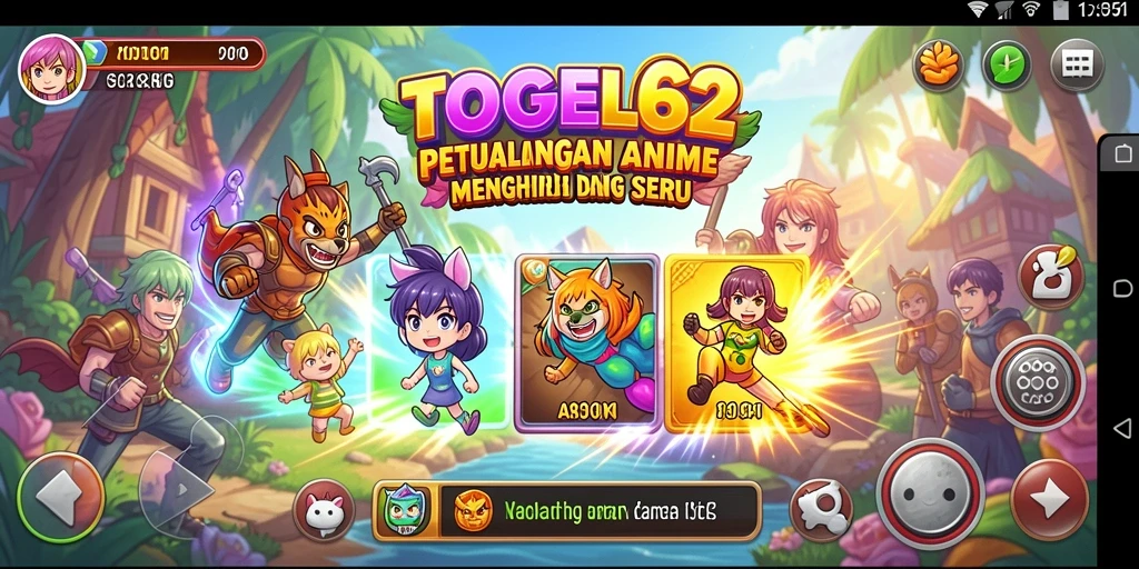 Screenshot gameplay dari TOGEL62 menampilkan pertempuran karakter anime yang mendebarkan.