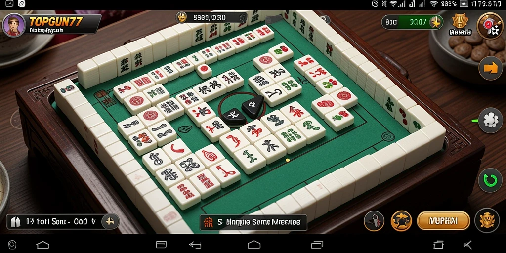 Gameplay seru Mahjong di TOPGUN77